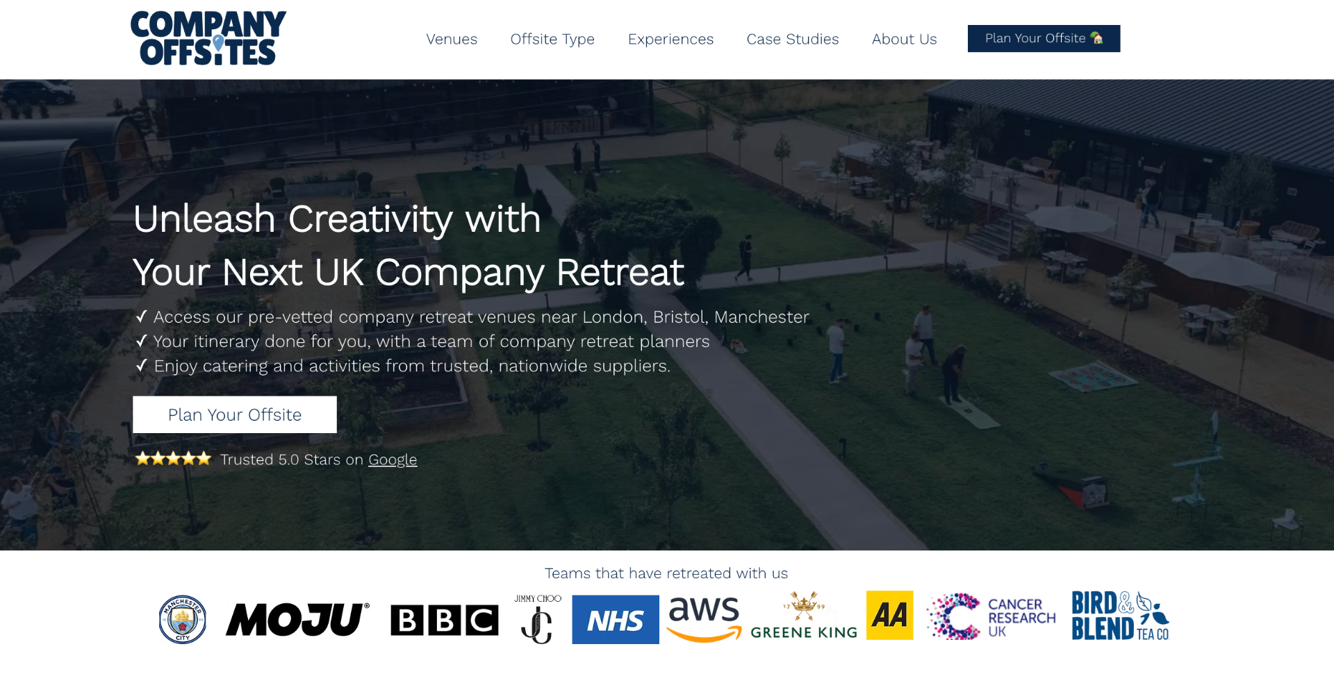 Company Offsites, midweek corporate retreat venue